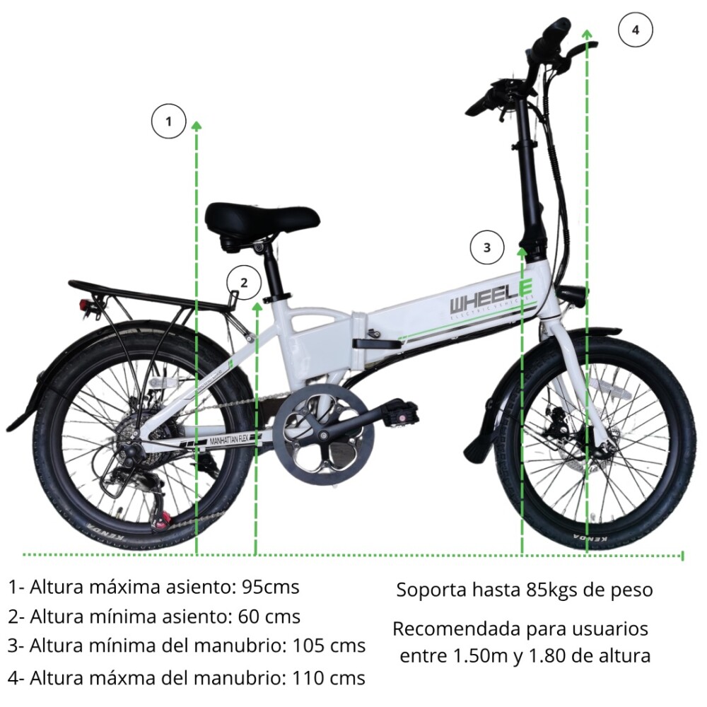 Bicicleta Eléctrica Wheele Manhattan Flex Azul Rodado 20"" WHEELE MANHATTAN FLEX AZUL