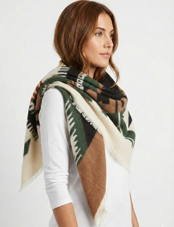 Pashmina Geometrica MOSTAZA/MULTI