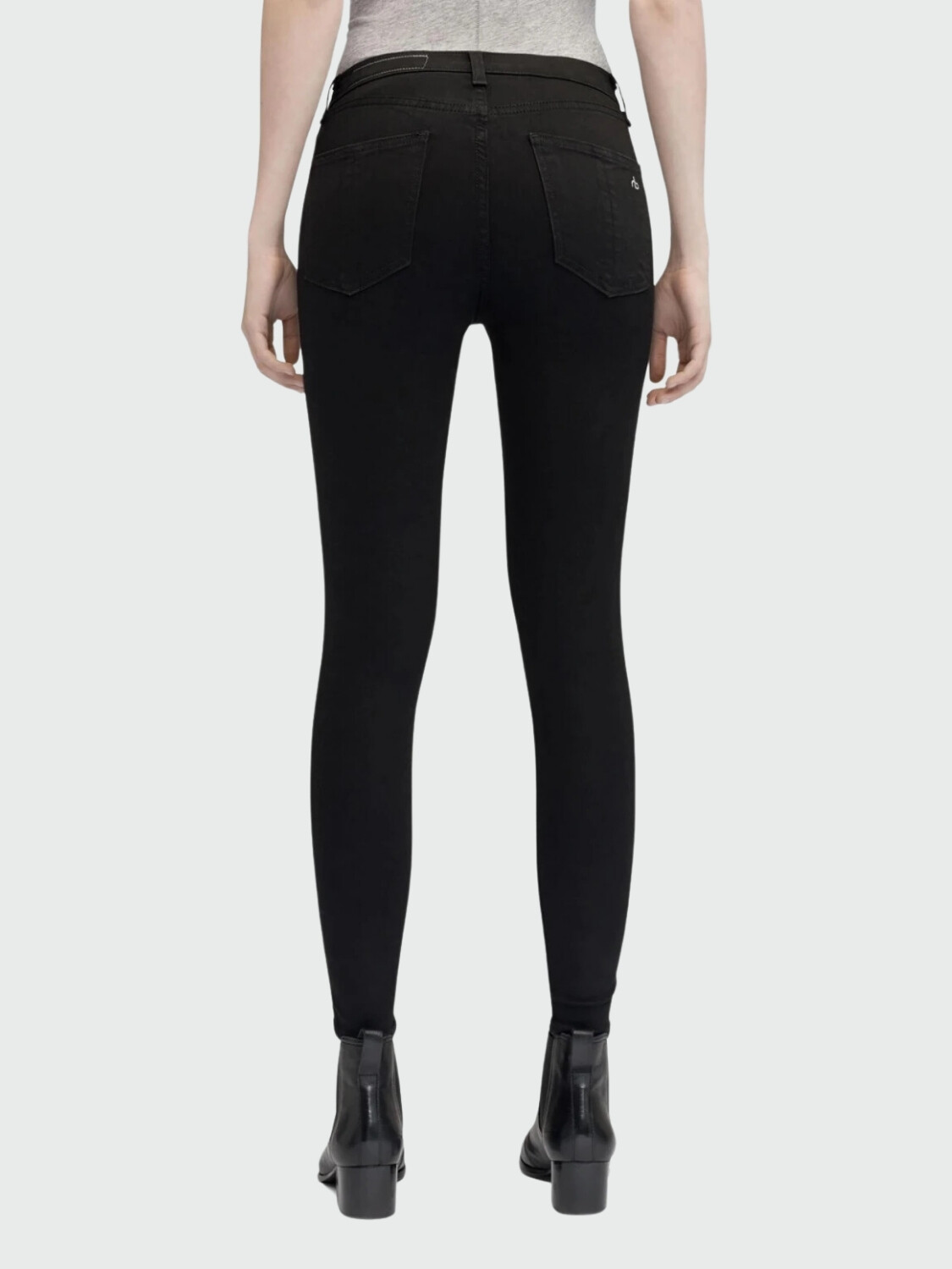 Jean skinny elastizado con bolsillos, Black Negro