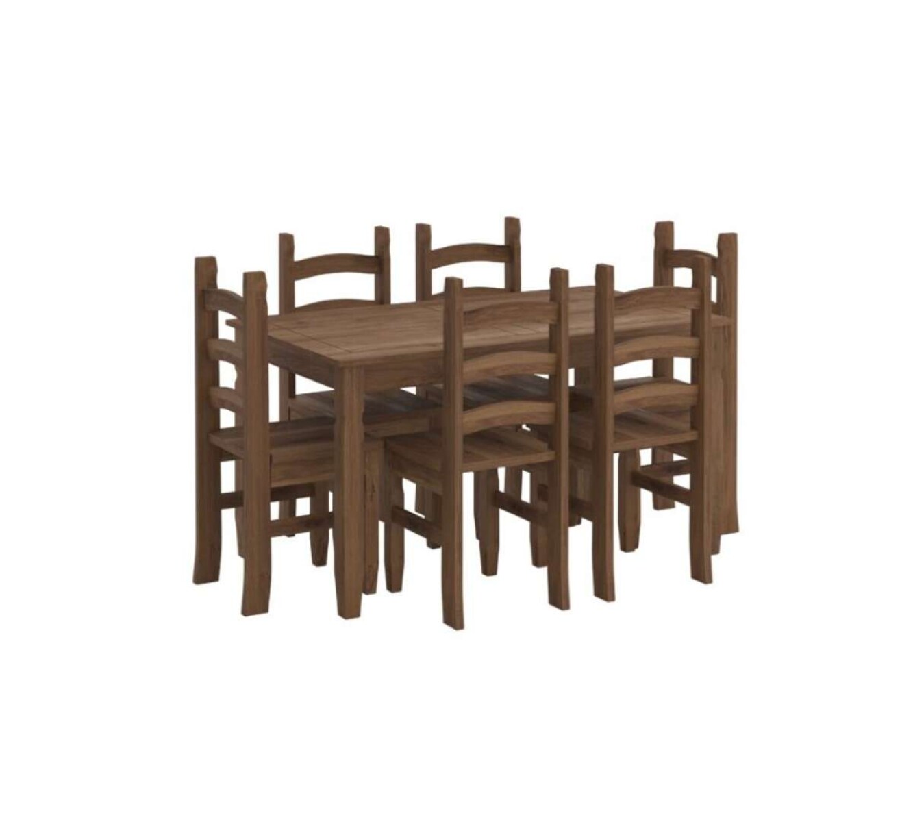Juego De Comedor 6 Sillas Corona Madera - Oscuro 