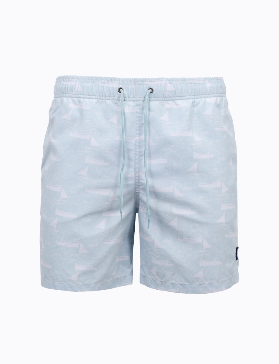 Short estampado celeste