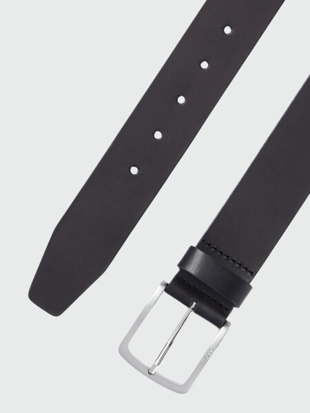 BOSS - Cinturón de Piel con logo Negro