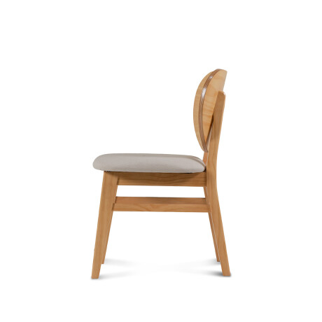 Silla Cleo - Cedro - Respaldo laminado - Tela Rústica Natural 93
