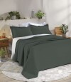 Juego Colcha y Funda Dohler King 100% Microfibra Verde Oscuro