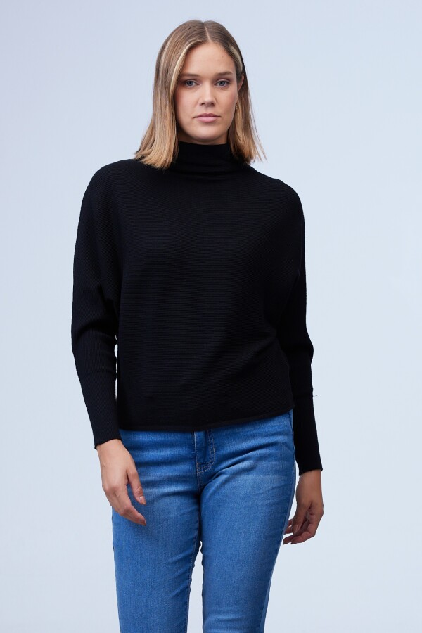 Buzo Dolman Ribs NEGRO