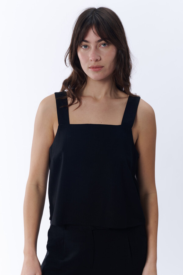 Top escote recto Negro