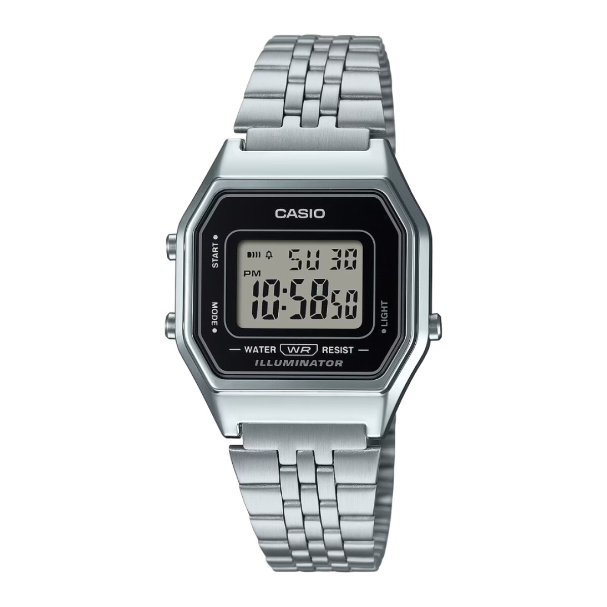Reloj Casio Retro LA680WA 1DF Unisex con correa de acero - Plateado 