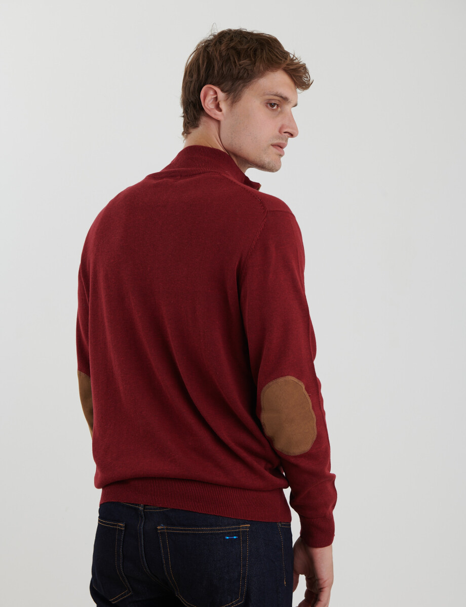 470996 SWEATER MEDIO CIERRE HARRINGTON LABEL Rojo Oscuro