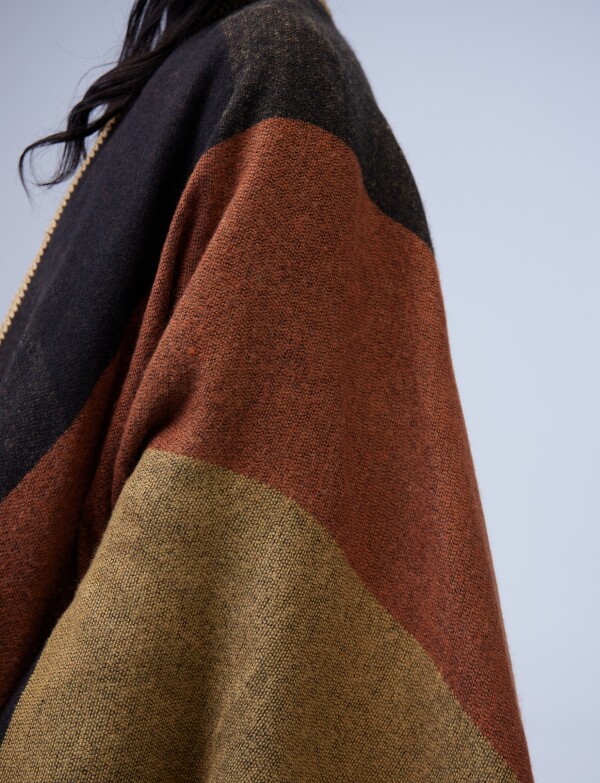 Ruana Colorblock TOSTADO/MULTI
