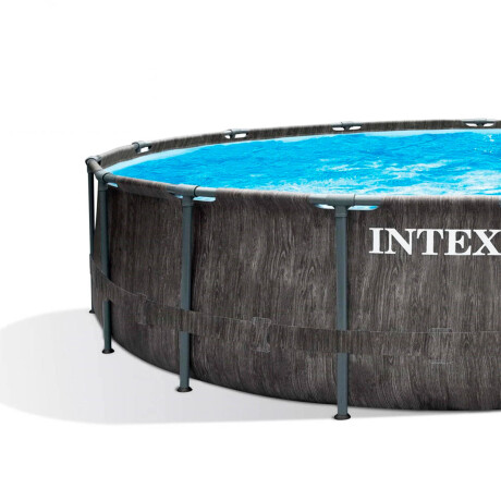Piscina Intex Estructural Gris 16805L 457x122 + Bomba Gris