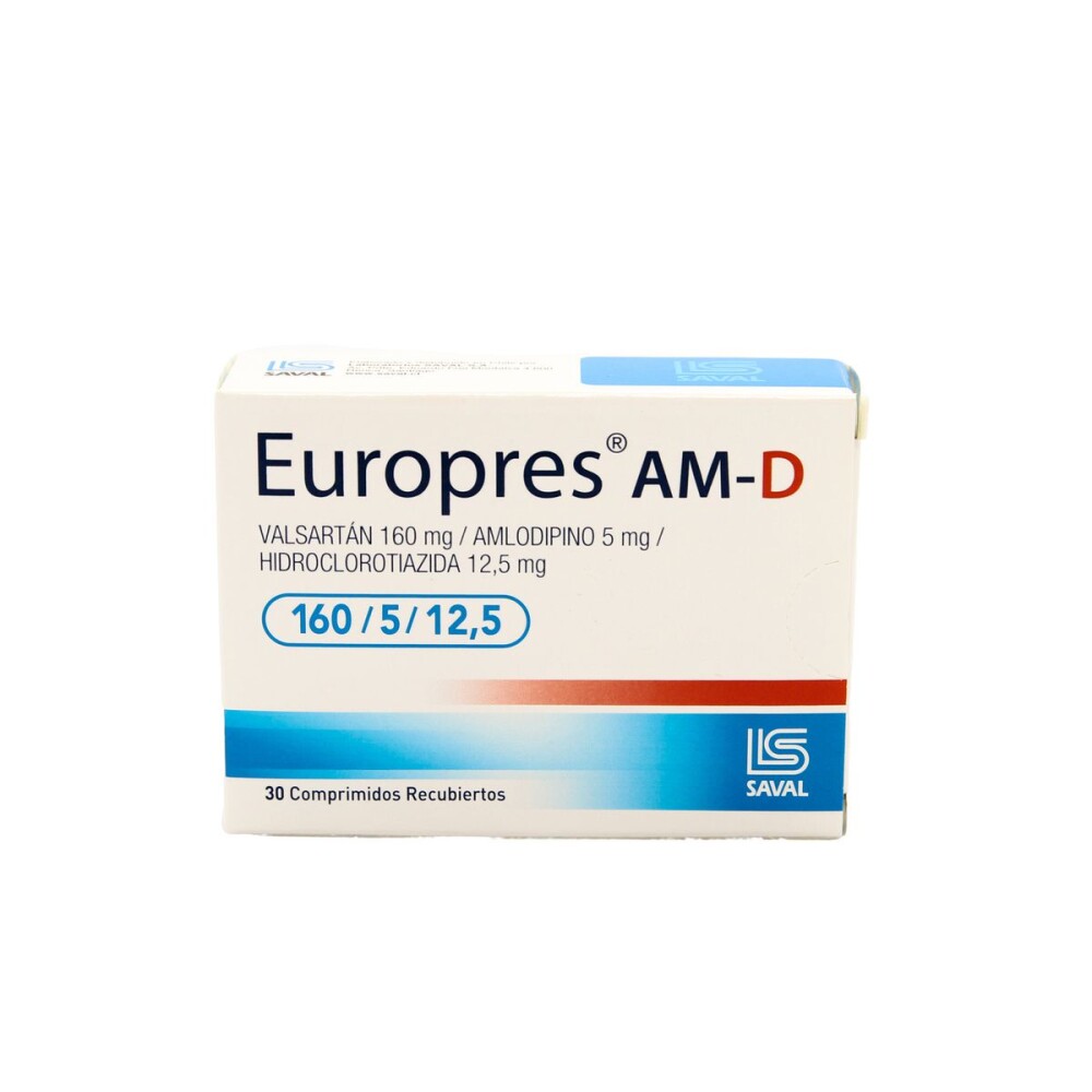 EUROPRES AM-D 160/5/12,5 MG. CJ X 30 COM única