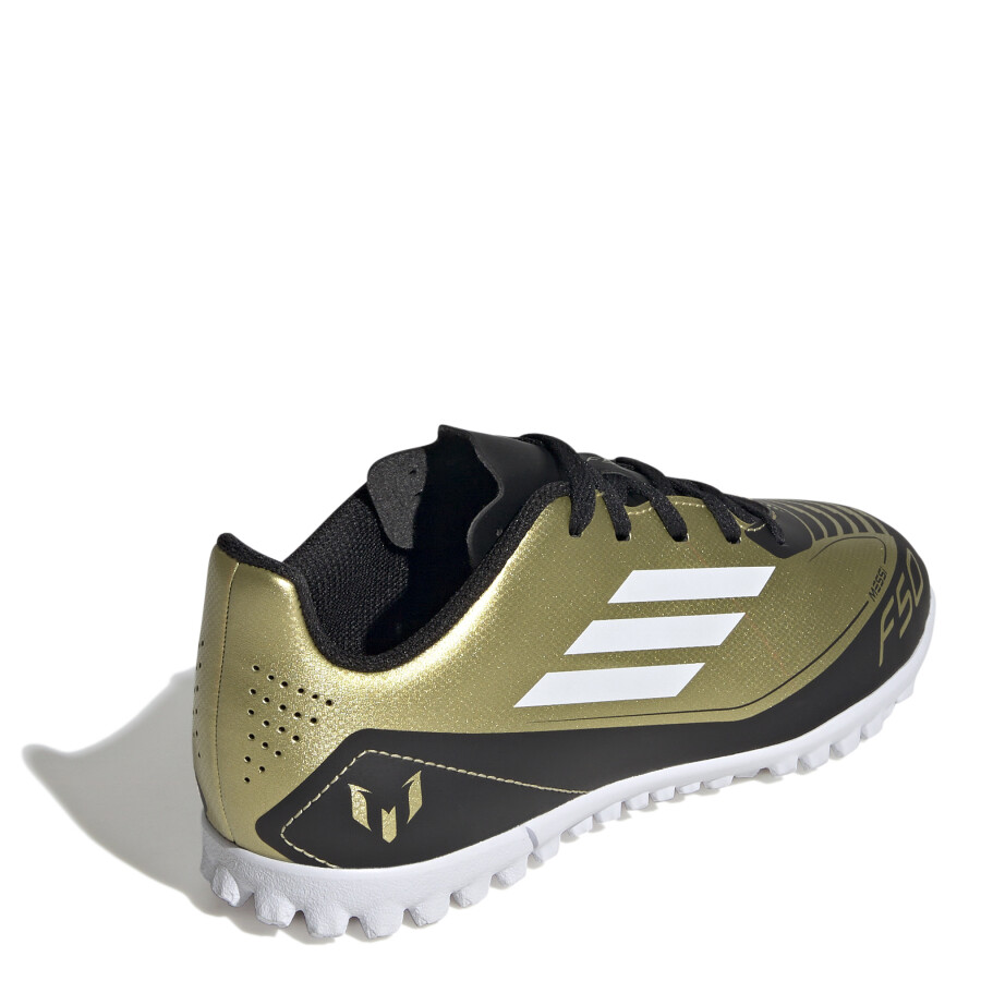 Championes de Niños Adidas Fútbol 5 F50 Club Messi TF Dorado - Negro - Blanco