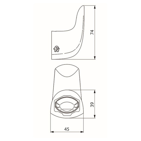 Percha Simple Negro Mate Epuyen Fv Base: 39X45 Altura: 74 000