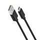 Cable Cargador USB A de 2 Metros Negro