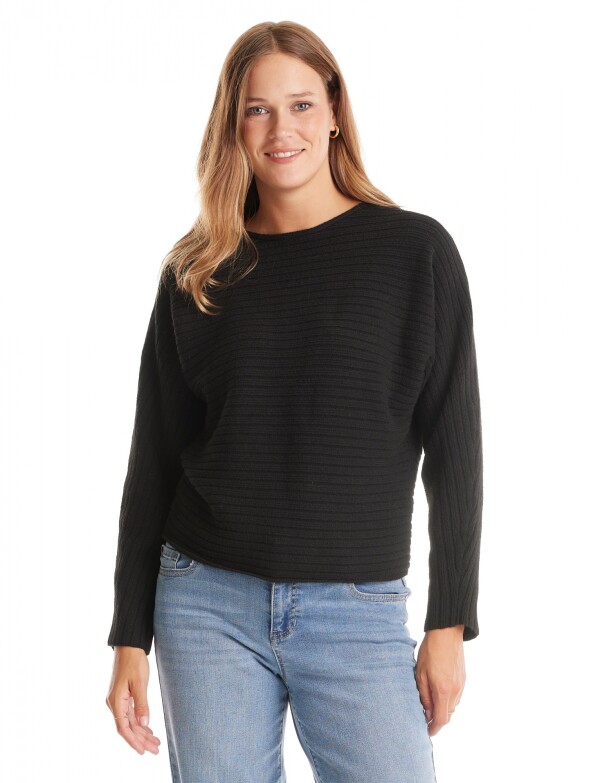 Buzo Ribs Dolman NEGRO