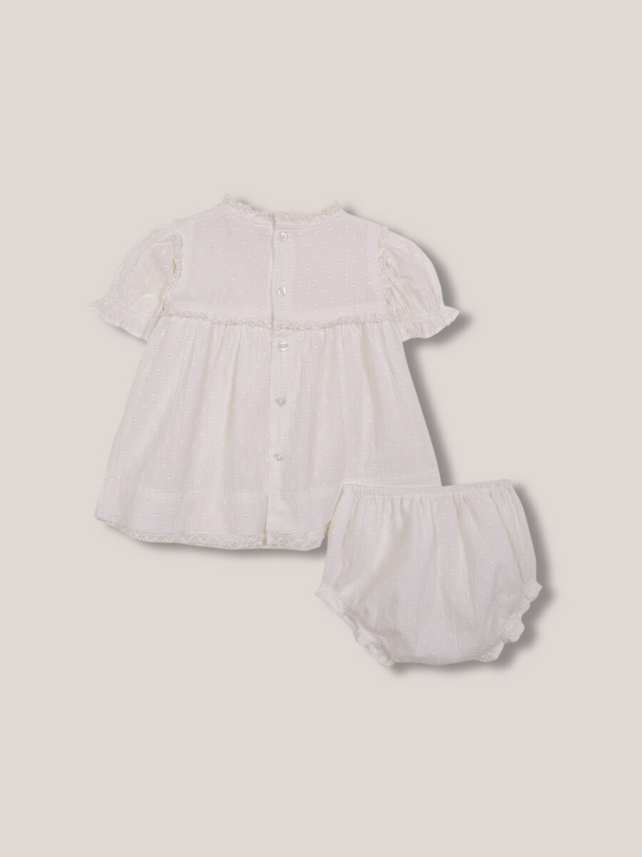 Vestido Con Encaje Blanco