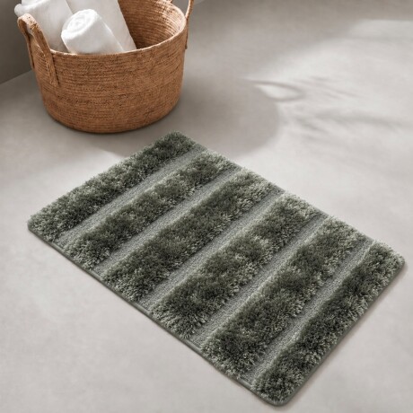 Alfombra de Baño de Pelo Largo con Rayas en Relieve 40x60cm Alfombra de Baño de Pelo Largo con Rayas en Relieve 40x60cm