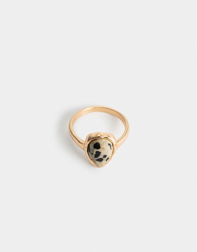 Anillos Medianos y Grandes Piedra Natural Anillo Con Piedra - Dorado
