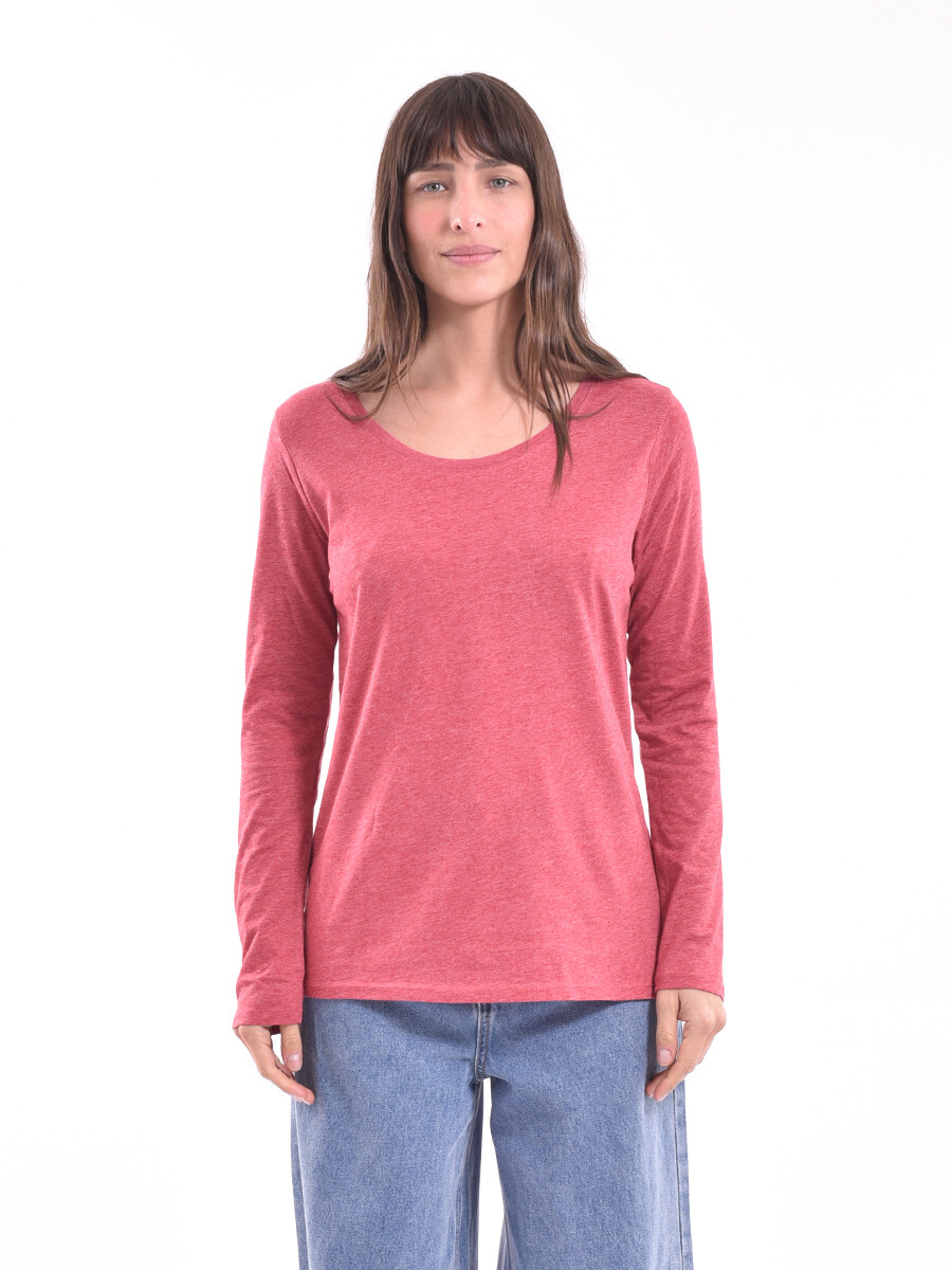 REMERA BASICA POLONIO MIX - ROSA OSCURO 