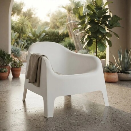 Silla Plastico Skarpo Jardin Liso Blanco