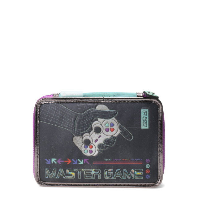 Cartuchera Multiscope Master Game Sobre Doble Cierre Azul Marino - Violeta