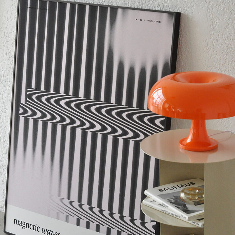 Lampara de mesa retro Mushroom naranja