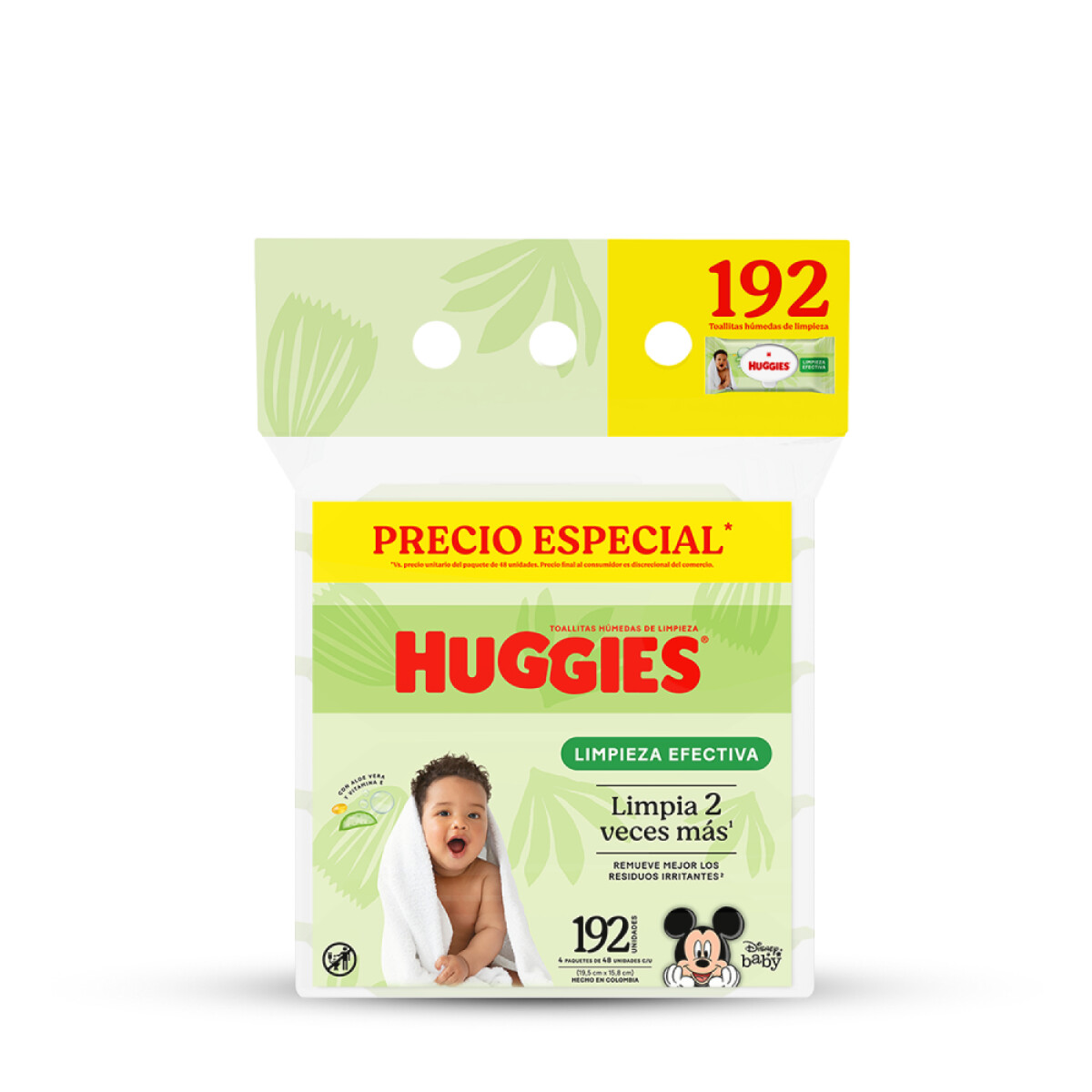 Toallitas Húmedas para Bebé Huggies Limpieza Efectiva 192 Unidades 