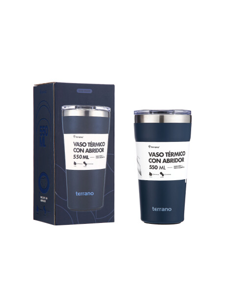 Vaso Acero Inox. 550mL. Azul