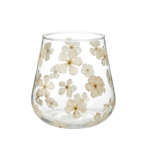 PORTA VELA VIDRIO DIS FLOR 15CM Unica