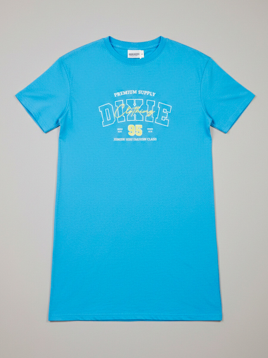 T-SHIRT LARGA SADIE DIXIE - Ceruleo 
