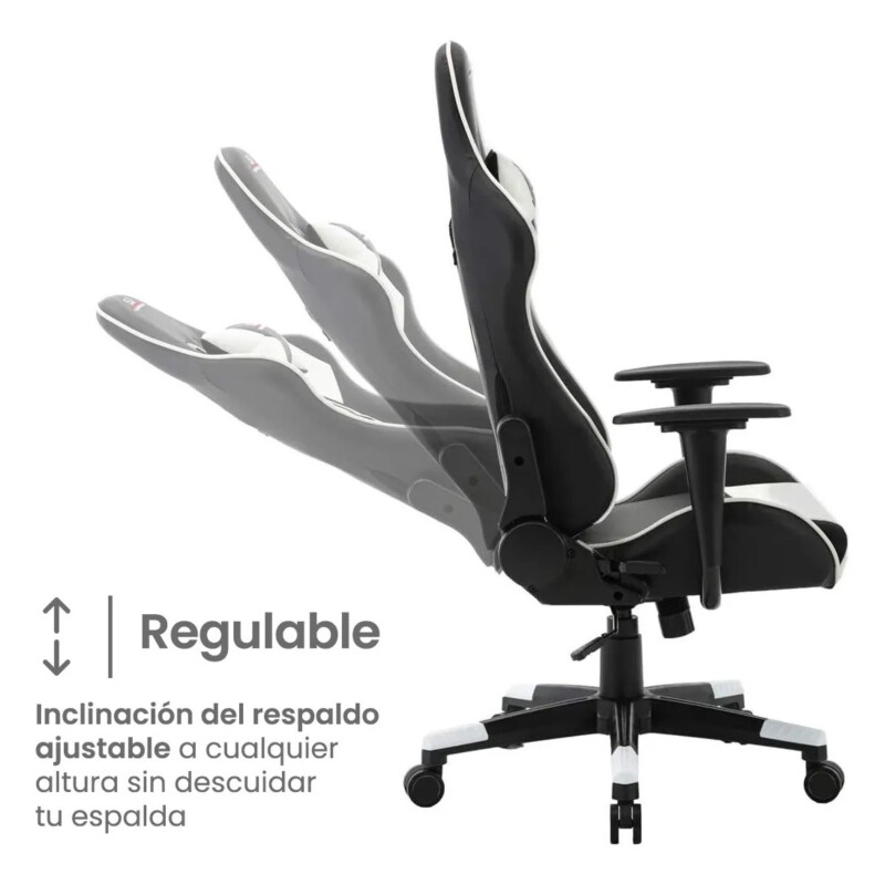 Silla Gamer Pro Giratoria Calidad Pc Players Gaming Play Blanco