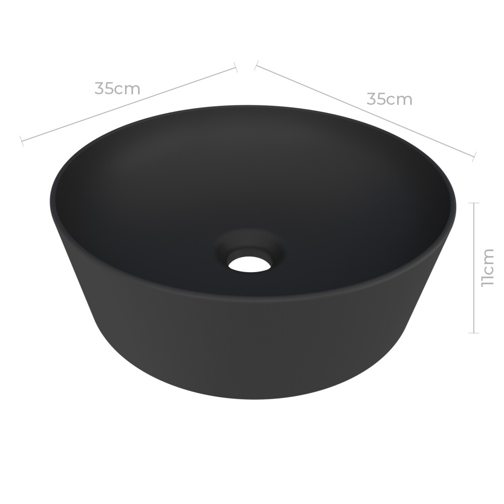 BACHA EN CERÁMICA MODELO MALTA NEGRO Bacha En Cerámica Modelo Malta Negro