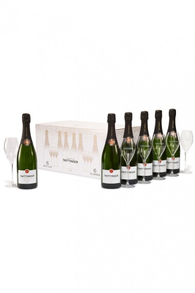 PACK TAITTINGER Brut Réserve 750ml. + 6 copas. PACK TAITTINGER Brut Réserve 750ml. + 6 copas.