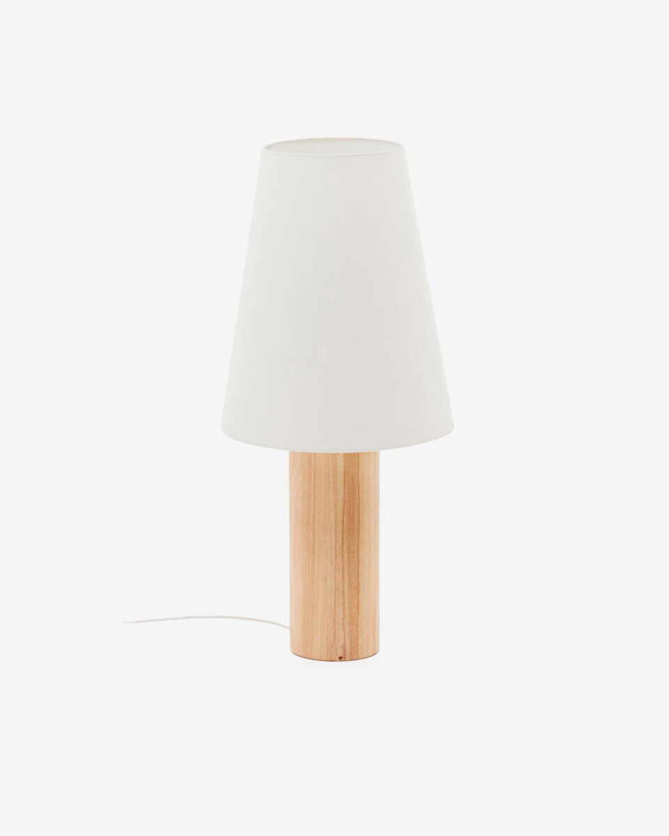 Lámpara de pie Marga de madera maciza con acabado natural 