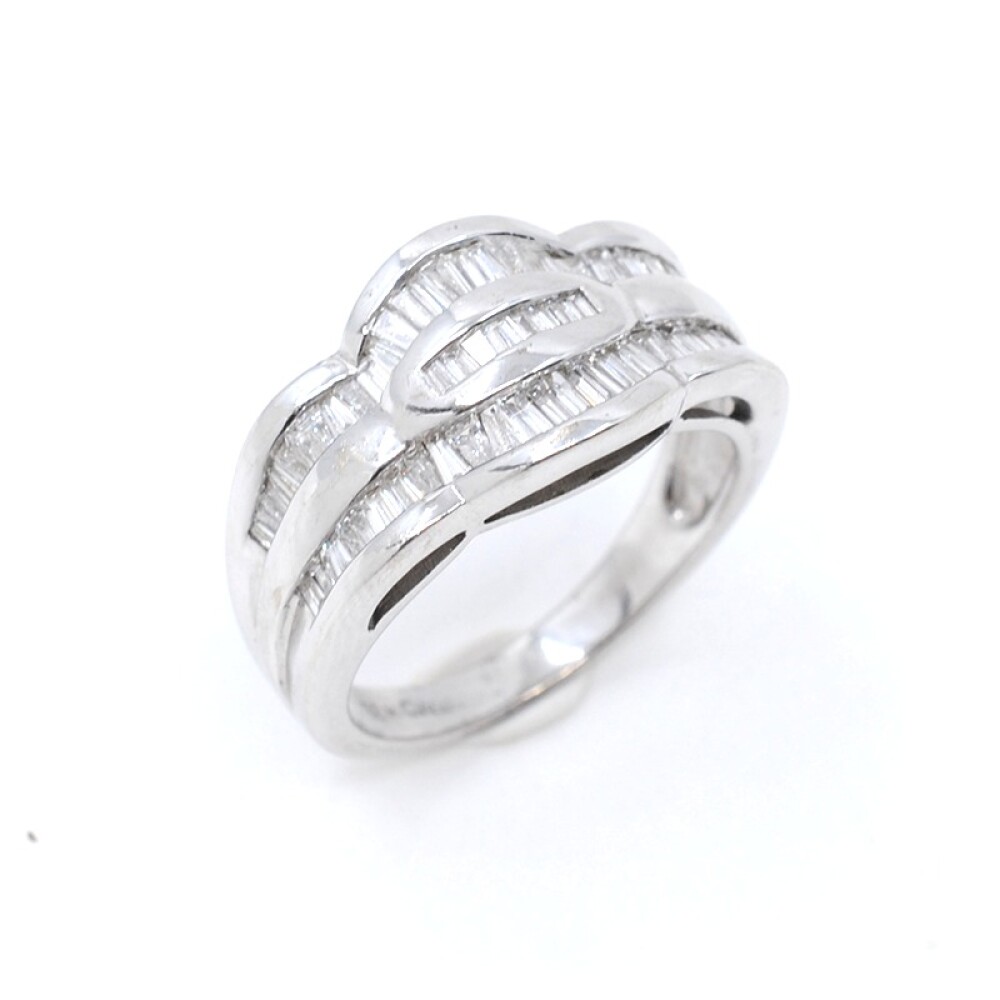 Anillo Oro Blanco 18Kts Y Brillantes. Anillo Oro Blanco 18Kts Y Brillantes.
