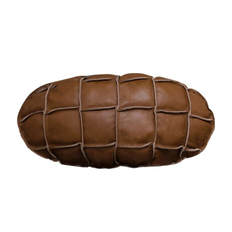 Almohadion Cuero 56x35cm oval chico Marron
