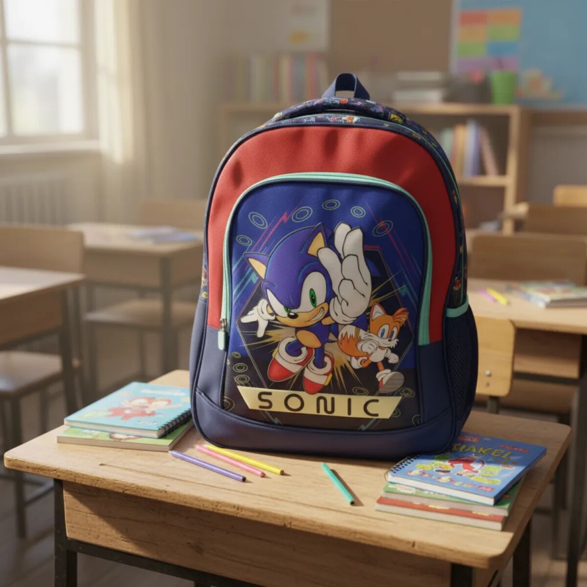 Mochila Sega Escolar En tafeta 40 CM Sonic Prime 