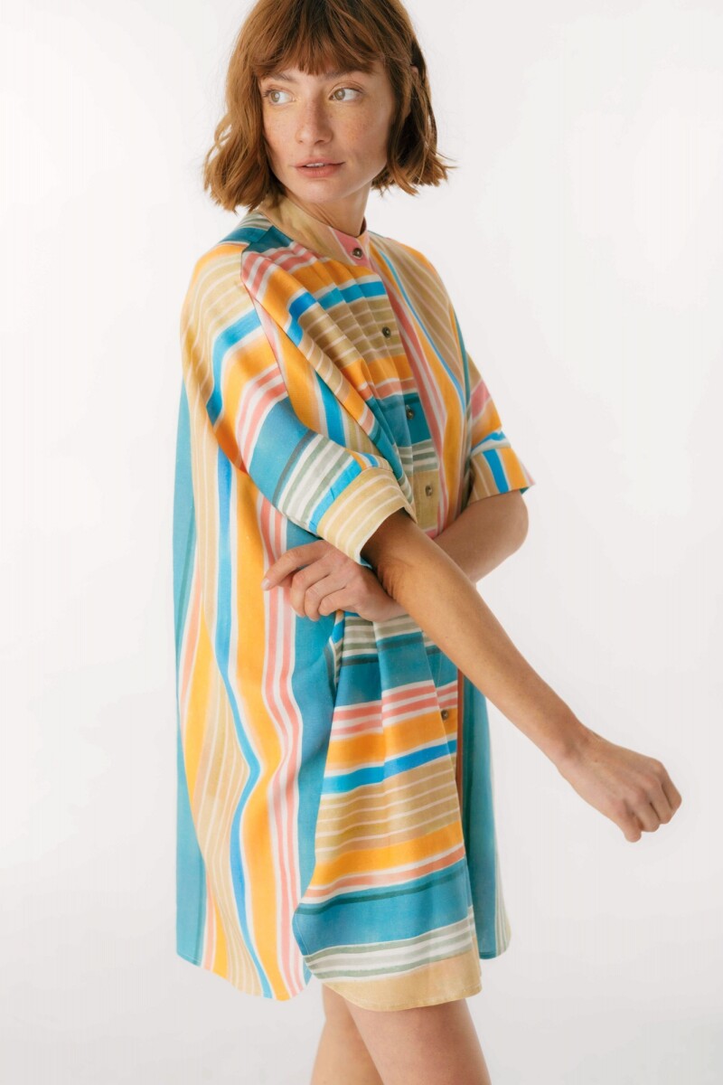 Camisa Azorella Azul/Beige