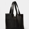 Shopper The Braided En Cuero Vegetal Liso Negro