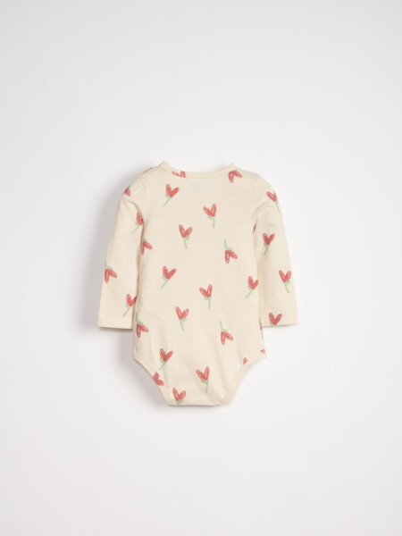 Body estampa Corazones Beige
