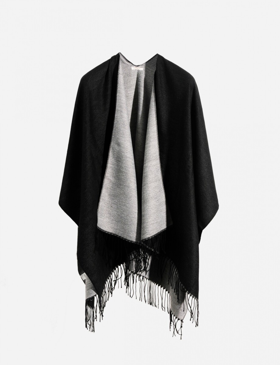 Capa reversible con flecos - negro 