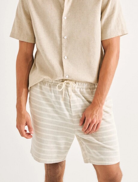 BERMUDA ESTILO JOGGER CON ESTAMPADO BEIGE