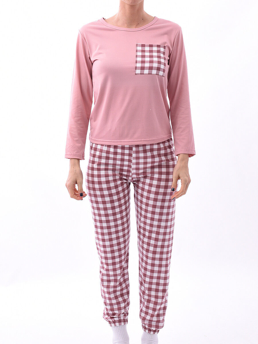 PIJAMA CHECKS - ROSADO 