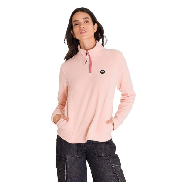 MICROFLEECE QUARTER ZIP PULLOVER - CAT ROSA