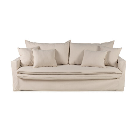 Sofá Gin con Funda - Tela Rústica - 3 cuerpos TD5260-1635 (Beige)
