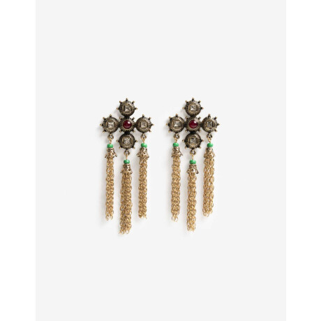 Aros Colgantes Largos Antique Gold Dorado Antique Gold