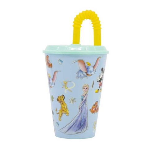 Vaso Plástico con Pajita Retráctil Disney 100 430 ml U