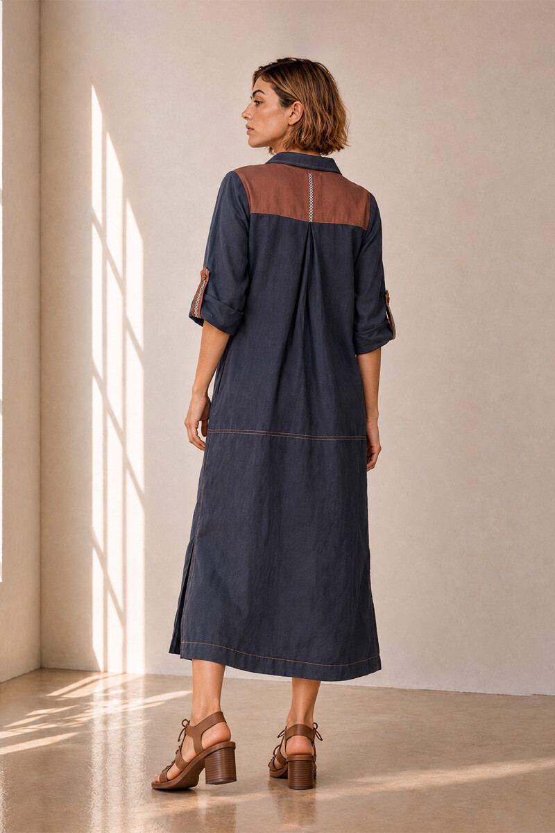 VESTIDO CHEMISE AZUL