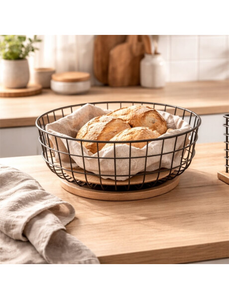 CANASTO29X16X12.5CMS ACERO NEGRO Y BAMBU CANASTO29X16X12.5CMS ACERO NEGRO Y BAMBU