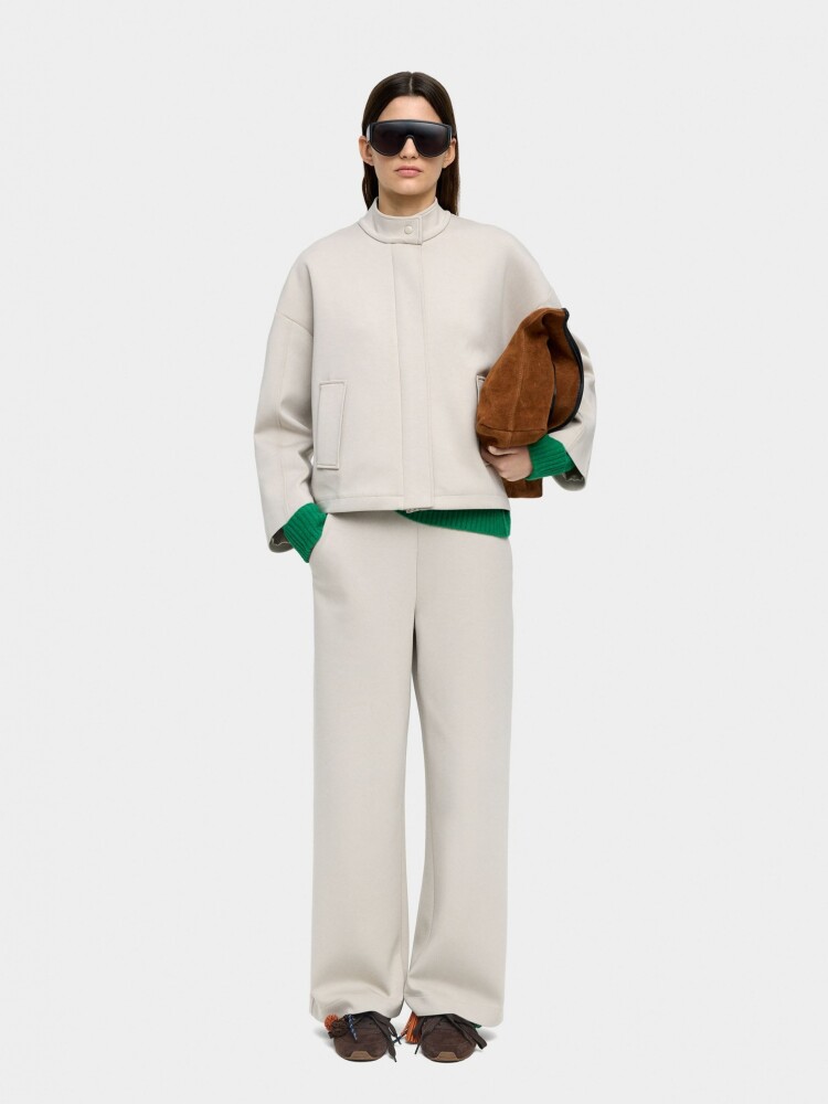 Pantalón Con Cintura Elástica Y Bolsillos blanco